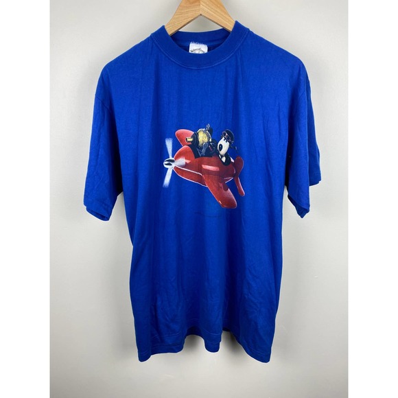 1989 - Wallace and Gromit Flying a Plane 80s Movie Promo Tee - L - Picture 1 of 15
